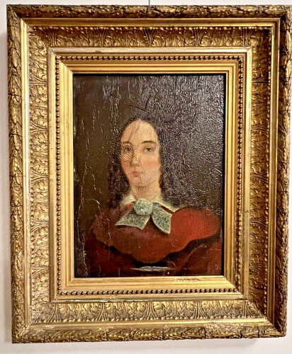 Quadro olio antico tela - , su