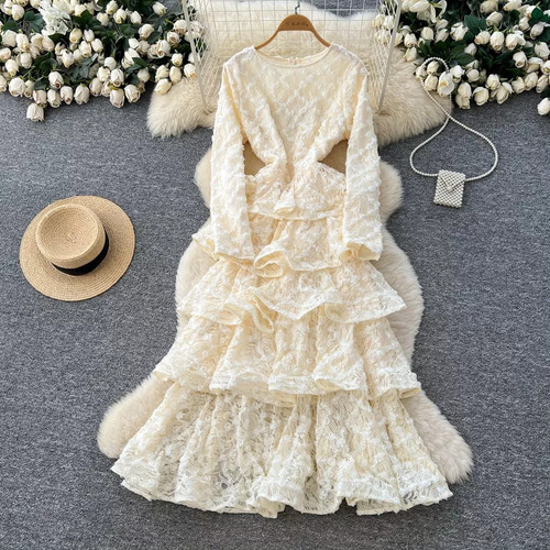 Vestito lungo donna albicocca - lungo,