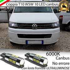 COPPIA LUCI POSIZIONE 10 LED PER VOLKSWAGEN TRANSPORTER T5 T10 W5W CANBUS 6000K