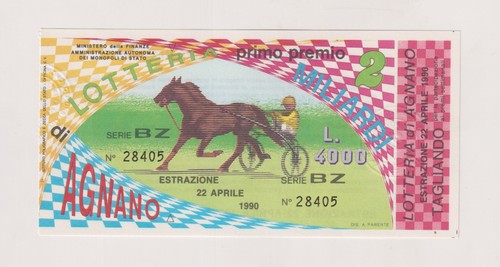 Biglietto lotteria agnano - di,