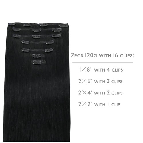 Silky jet black clip - clip, in