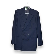 Cappotto sportivo uomo Bruno Piattelli Barneys 48 L 100% lana Italia blu navy