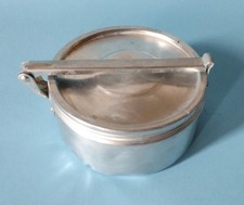 vintage vecchio porta pranzo contenitore in alluminio con doppia chiusura