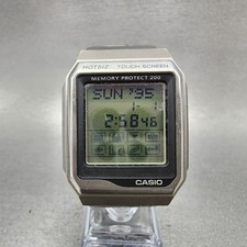 Orologio Casio HotBiz Uomo 35mm Digitale Tono Argento Rettangolo VDB-2100 Batteria Nuova