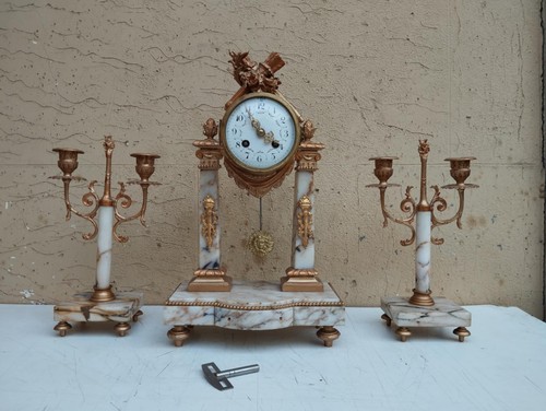 Antico trittico orologio - antico, da