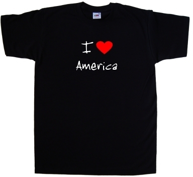 Maglietta love heart america - maglietta,