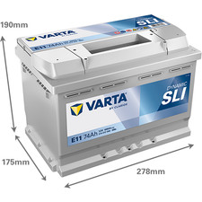 BATTERIA AUTO 74AH E11 VARTA
