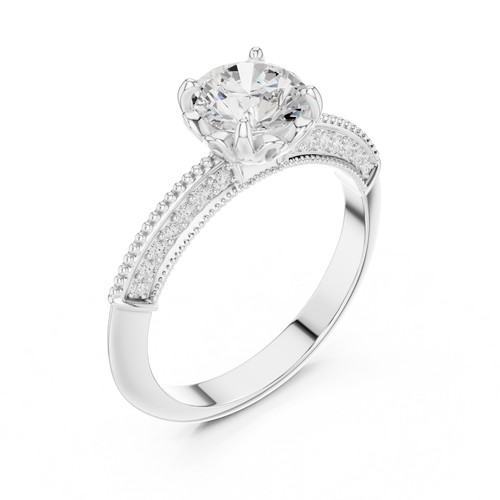 Anello solitario ct - anello,