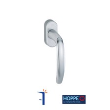 Maniglia finestra martellina DK HOPPE Atlanta Secustik rosetta tonda col Argento