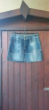 Phard gonna donna usato denim jeans W30 tg 44 minigonna blu corta