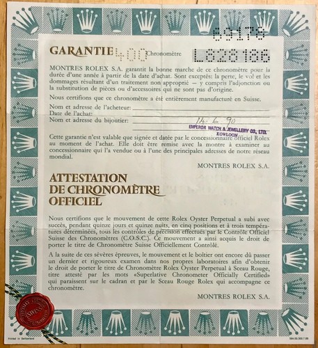 Rolex certificate guarantee - rolex,