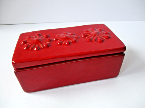 Thun scatola ceramica rossa - in,