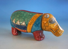 Raku pottery ippopotamo - pottery,
