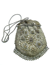 ANTICA BORSETTA ART DECO CANOTTIGLIA ORO ARGENTO MODA VINTAGE ITALIANA 1920 1930