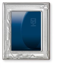 CORNICE PORTAFOTO Cm.13x18 NOZZE MATRIMONIO con SPIGHE e FEDI ARGENTO 925% 477/3