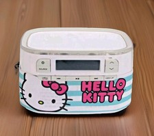 Sveglia radio AM/FM Sanrio USB a strisce blu Hello Kitty funziona benissimo!!  #ZT