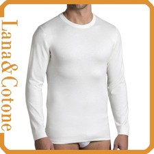 Maglia intima da uomo in LANA e COTONE maglietta manica lunga termica invernale