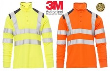 Taglie Forti Uomo Polo Maglia T-Shirt Alta Visibilità 3M Bande Riflettenti S 7XL