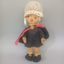 Vecchia Bambola In Panno . Bimba Con Mantella Alla Cappuccetto Rosso