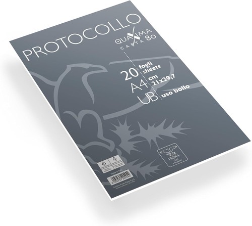 Fogli protocollo pigna - protocollo, uso