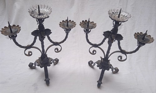 Coppia candelieri con - candelieri,