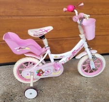 Biciletta per Bambina 12" altezza seduta 50/55cm - Bianco/Rosa cestino Sissy