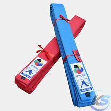 Arawaza Cintura Karate Deluxe Competizione Kata Cotone WKF Rossa/Blu Japanese St
