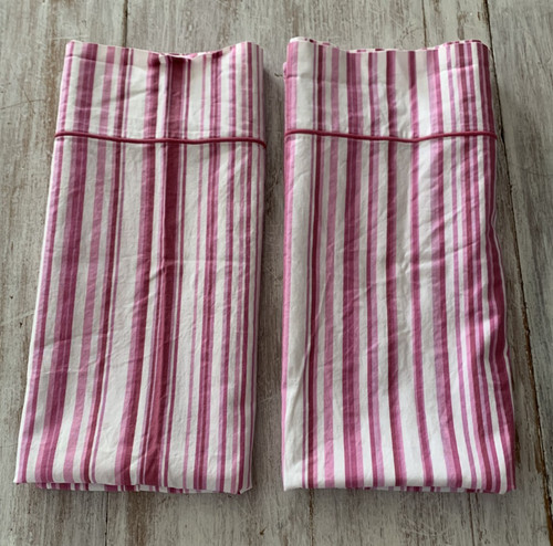 Federe standard righe rosa - federe,