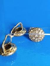 antico anello e orecchini in oro e argento con  diamanti a toppa