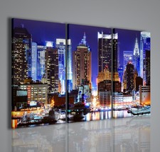 QUADRI MODERNI NEW YORK LIGHTING CITY QUADRO MODERNO CITTA' ARREDAMENTO ARREDARE