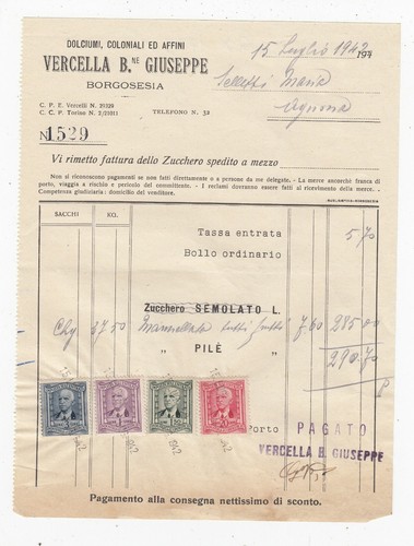 Fattura borgosesia dolciumi - fattura,