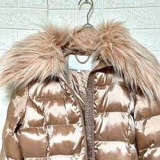 Elisabetta Franchi piumino pelliccia cappotto rosa beige taglia 40 donna mai usato come nuovo