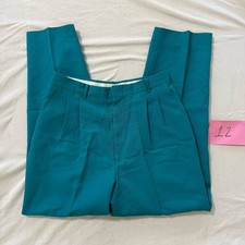 Vintage Teal Pleated Trousers