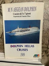 brochure NAVE SHIP con foto interni crociere AEGEAN DOLPHIN hellas cruises 1989
