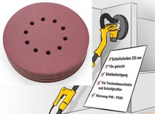 Dischi abrasivi 225 mm 10 fori per levigatrice cartongesso con attacco a strappo