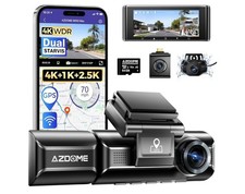 AZDOME M550MAX 4K Dash Cam Triplo Canale - Anteriore 4K + Cabina 1080P + Posteriore 2.5K,