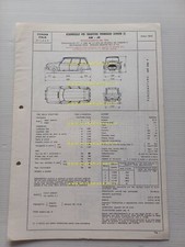 Citroen AMI 8 AM JK 1973 scheda riconoscimento tipo Motorizzazione Facsimile