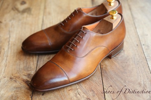 Santoni tan brown burnished - tan,