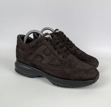 Hogan Interactive Suede Leather Sneakers Shoes Women’s Size EU38.5 US8.5 Brown