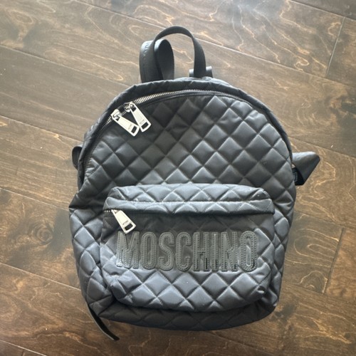 Moschino black quilted logo - black,
