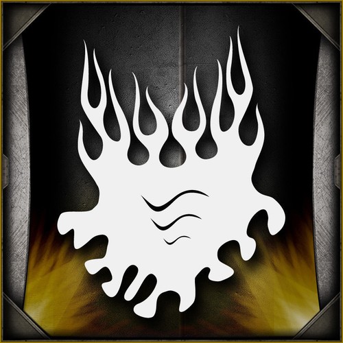 Flames aerografo stencil - 10,