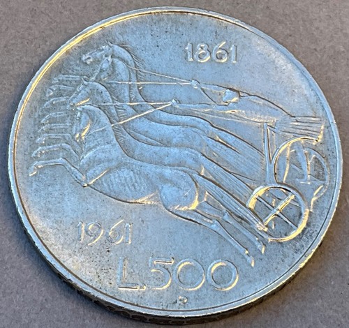 Italia 500 lire bighe anno - "bighe",