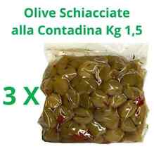 Olive Schiacciate alla Contadina - Offerta 3 x 500g - Prodotto Tipico Calabrese