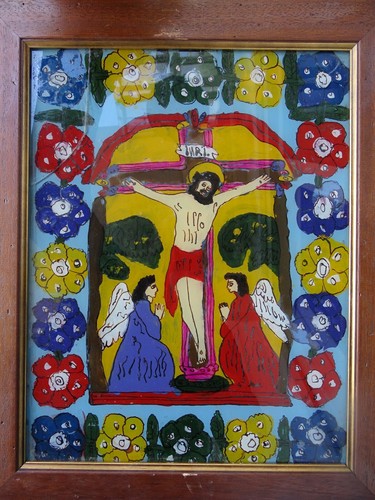 Vecchio dipinto vetro arte - vecchio, su