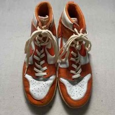 Sneakers alte Nike Dunk originali metà anni 80 arancione x pelle bianca made ...