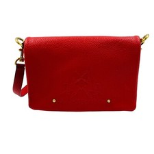 La Martina Rosso 100% Pelle Borsa Messenger a Tracolla