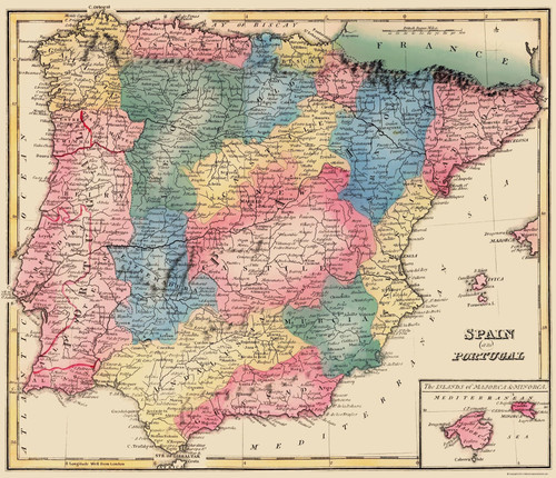 Mappa storica spagna - mappa,