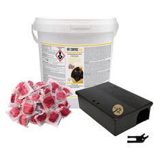 Ossian RAT CONTROL PASTA Bromadiolone veleno topi ratti 5 KG /  BOX Trappola