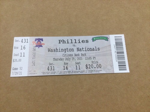 Phillies 2021 ticket stub - phillies~2021,