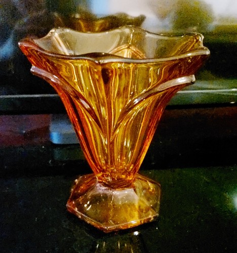 Vaso vetro ambrato stile - vetro,